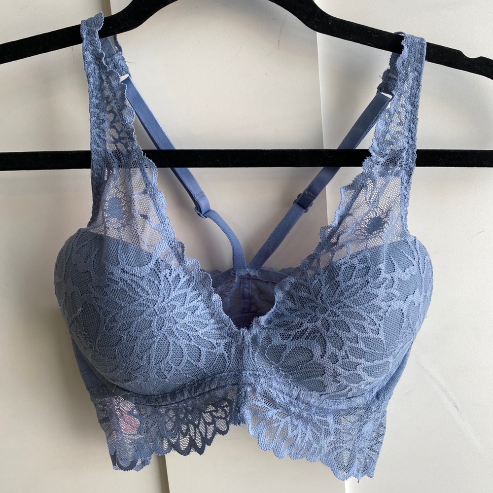 PINK Vs Lace Periwinkle Push-up Bralette Size XS